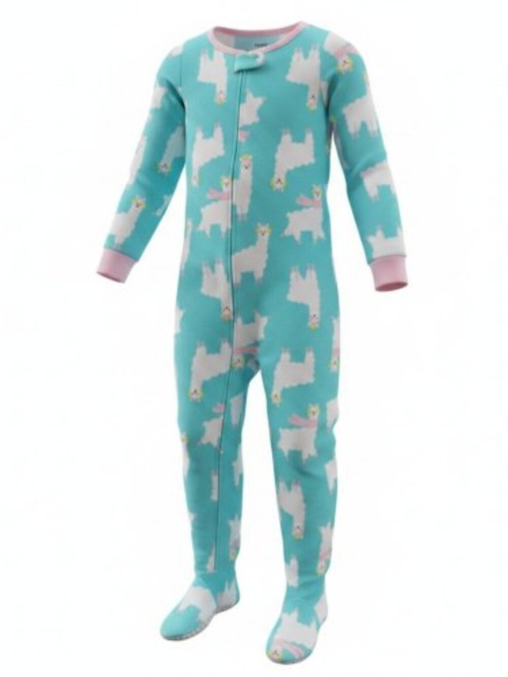 CARTER'S Llama Sheep Print One Piece Fleece Blanket Sleeper Pajamas Girls 4T